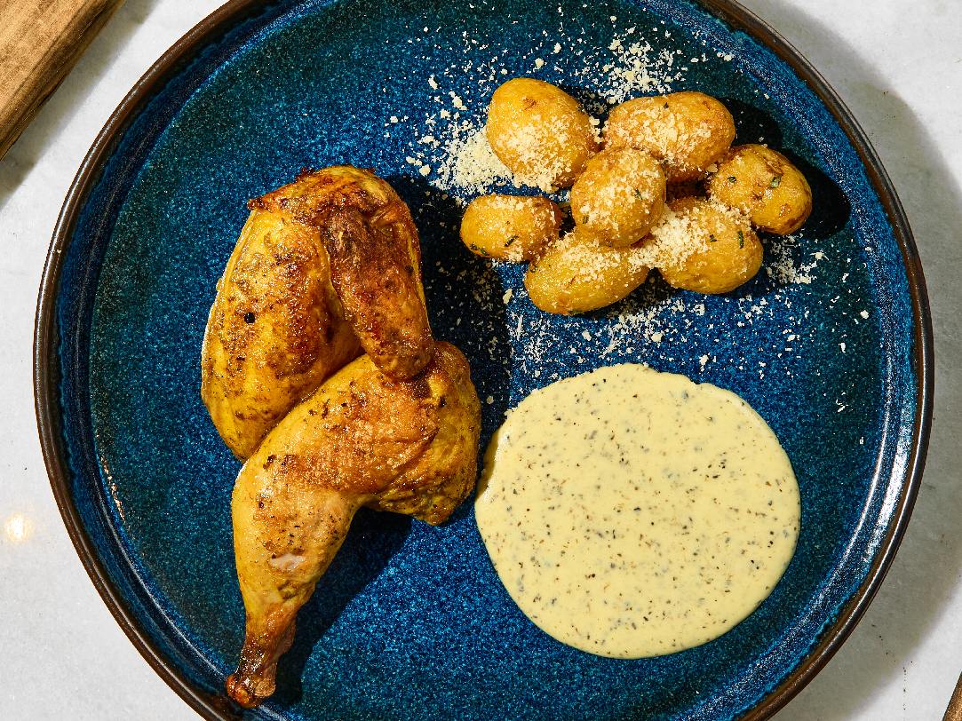 Лимонне курча з картоплею та айолі