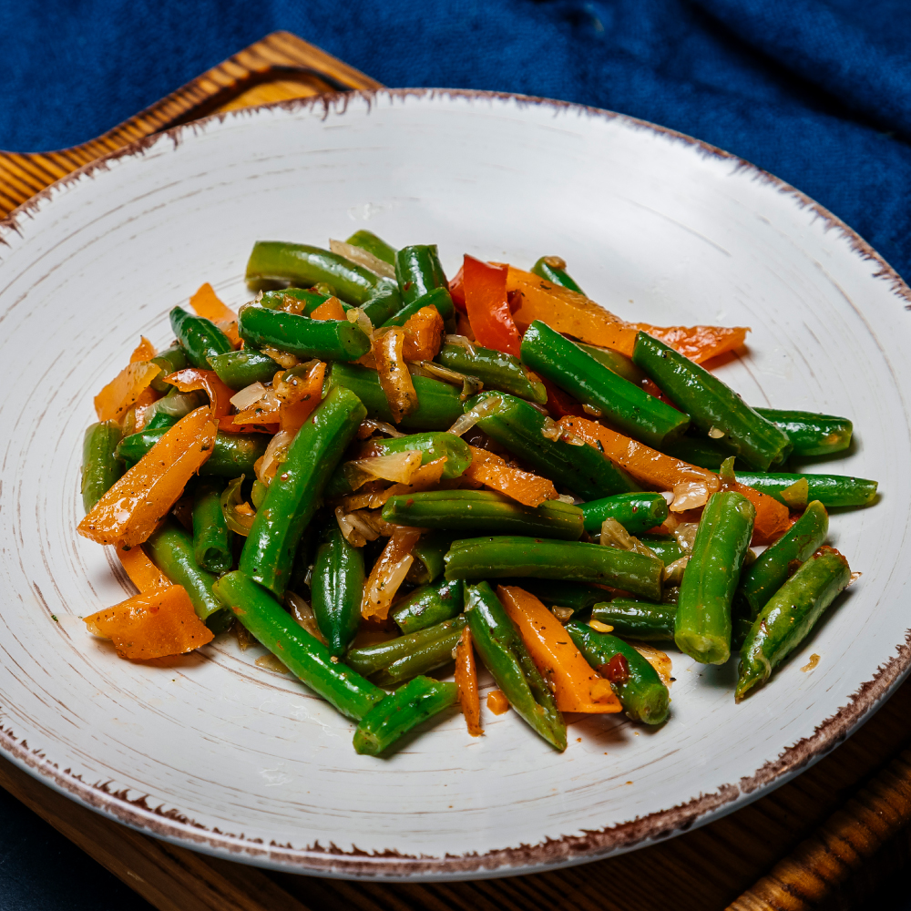 Спаржева квасоля з овочами